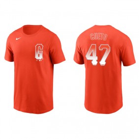 Men's San Francisco Giants Johnny Cueto Orange 2021 City Connect T-Shirt