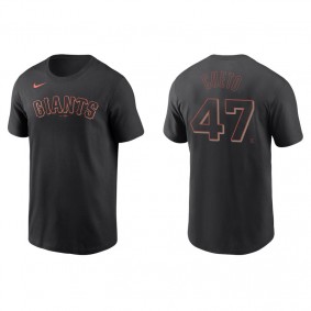 Men's San Francisco Giants Johnny Cueto Black Name & Number Nike T-Shirt
