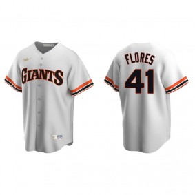 Men's San Francisco Giants Wilmer Flores White Cooperstown Collection Home Jersey