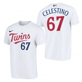 Gilberto Celestino Minnesota Twins White 2023 Wordmark T-Shirt