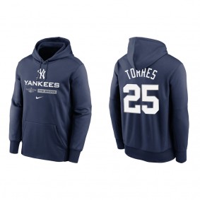 Gleyber Torres New York Yankees Navy 2022 Postseason Authentic Collection Dugout Pullover Hoodie
