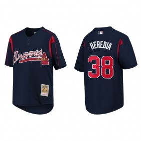 Guillermo Heredia Atlanta Braves Navy Cooperstown Collection Mesh Batting Practice Jersey