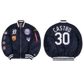 Men's Detroit Tigers Harold Castro Navy Alpha Industries Jacket