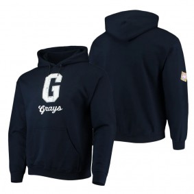 Men's Homestead Grays Stitches Navy Negro League Logo Pullover Hoodie