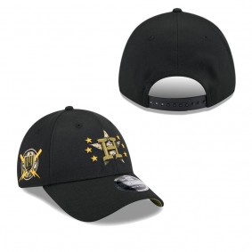 Men's Houston Astros Black 2024 Armed Forces Day 9FORTY Adjustable Hat