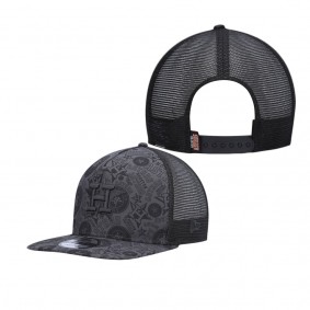 Men's Houston Astros Black Repeat A-Frame 9FIFTY Trucker Snapback Hat