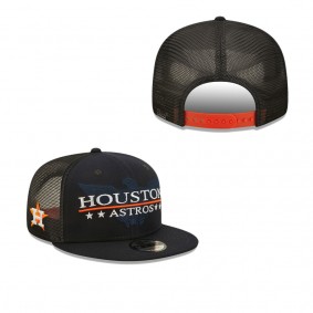 Men's Houston Astros Navy Black Patriot Trucker 9FIFTY Snapback Hat