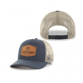Men's Houston Astros Navy Cream Rawhide Trucker Snapback Hat