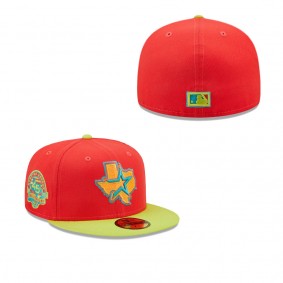 Men's Houston Astros Red Neon Green 45th Anniversary Lava Highlighter Combo 59FIFTY Fitted Hat