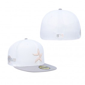 Men's Houston Astros White Gray 2005 World Series Side Patch Undervisor 59FIFTY Fitted Hat