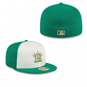 Men's Houston Astros White Green 2024 St. Patrick's Day 59FIFTY Fitted Hat