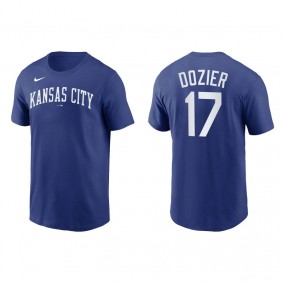 Hunter Dozier Men's Kansas City Royals Nike Royal Team Wordmark T-Shirt