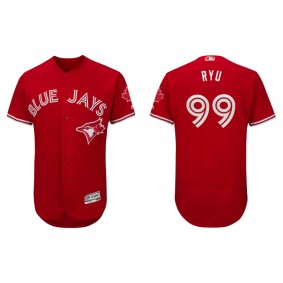Hyun-Jin Ryu Toronto Blue Jays Scarlet Canada Day Authentic Flex Base Jersey