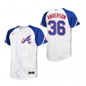 Ian Anderson Youth Atlanta Braves White 2023 City Connect Replica Jersey