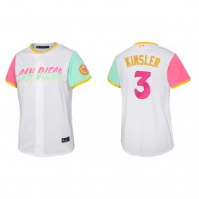 Ian Kinsler Youth San Diego Padres White 2022 City Connect Replica Jersey