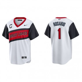 Men's Cleveland Indians Amed Rosario White 2021 Little League Classic Replica Jersey