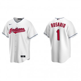 Men's Cleveland Indians Amed Rosario White Replica Home Jersey