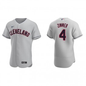 Men's Cleveland Indians Bradley Zimmer Gray Authentic Road Jersey