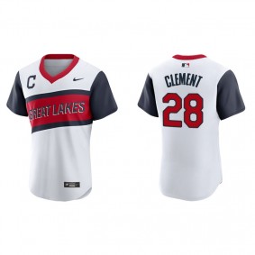 Men's Cleveland Indians Ernie Clement White 2021 Little League Classic Authentic Jersey