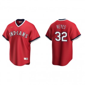 Men's Cleveland Indians Franmil Reyes Red Cooperstown Collection Road Jersey