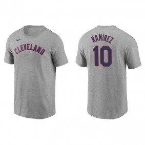 Men's Cleveland Indians Harold Ramirez Gray Name & Number Nike T-Shirt