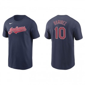 Men's Cleveland Indians Harold Ramirez Navy Name & Number Nike T-Shirt