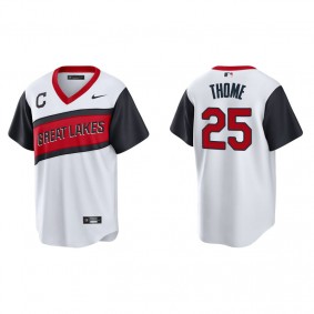 Men's Cleveland Indians Jim Thome White 2021 Little League Classic Replica Jersey