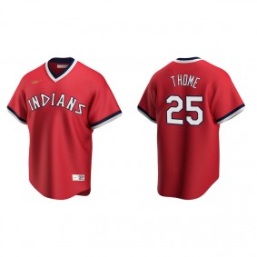 Men's Cleveland Indians Jim Thome Red Cooperstown Collection Road Jersey
