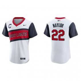 Men's Cleveland Indians Josh Naylor White 2021 Little League Classic Authentic Jersey