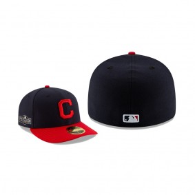 Men's Cleveland Indians 2020 Postseason Navy Red Side Patch Home Low Profile 59FIFTY Fitted Hat