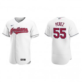 Men's Cleveland Indians Roberto Perez White Authentic Home Jersey