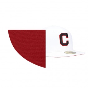 Cleveland Indians Red Undervisor White 1997 World Series Patch 59FIFTY Hat