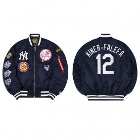 Men's New York Yankees Isiah Kiner-Falefa Navy Alpha Industries Jacket