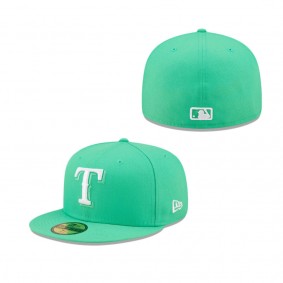 Island Green Logo White Texas Rangers 59FIFTY Fitted Hat