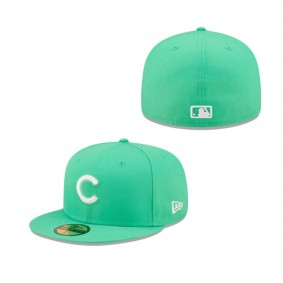 Island Green White Logo Chicago Cubs 59FIFTY Fitted Hat
