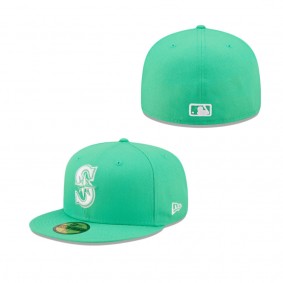 Island Green White Logo Seattle Mariners 59FIFTY Fitted Hat