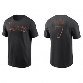 Giants J.D. Davis Black Name & Number T-Shirt