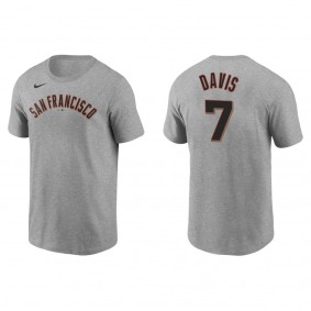 Giants J.D. Davis Gray Name & Number T-Shirt