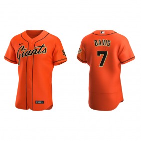 Giants J.D. Davis Orange Authentic Alternate Jersey