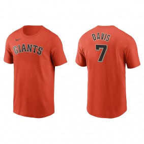 Giants J.D. Davis Orange Name & Number T-Shirt