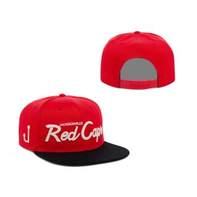 Men's Jacksonville Red Caps Rings & Crwns Red Black Snapback Hat