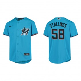 Jacob Stallings Youth Miami Marlins Blue Replica Jersey