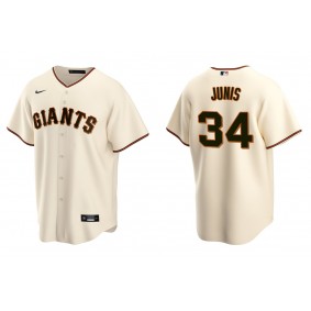 Men's San Francisco Giants Jake Junis Cream Replica Home Jersey