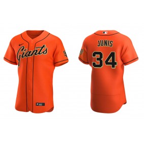 Men's San Francisco Giants Jake Junis Orange Authentic Alternate Jersey