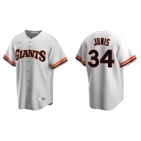 Men's San Francisco Giants Jake Junis White Cooperstown Collection Home Jersey