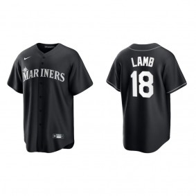 Mariners Jake Lamb Black White Replica Official Jersey