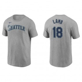 Mariners Jake Lamb Gray Name & Number T-Shirt