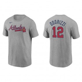 Braves Jake Odorizzi Gray Name & Number T-Shirt