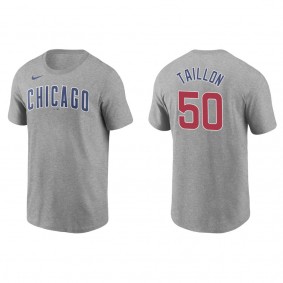 Jameson Taillon Men's Chicago Cubs Javier Baez Nike Gray Name & Number T-Shirt