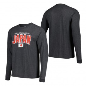 Men's Japan Baseball LEGENDS Charcoal 2023 World Baseball Classic Country Arch Long Sleeve T-Shirt